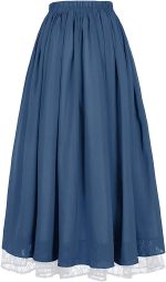 Mingyuezai Maxi Long Skirt for Women Double-Layer Vintage Victorian Renaissance Skirts - Image 2